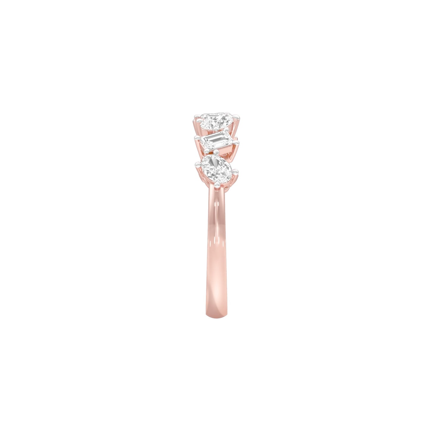 Radiant Mosaic Mixed Diamond Ring 18 KT / Rose Gold / 18