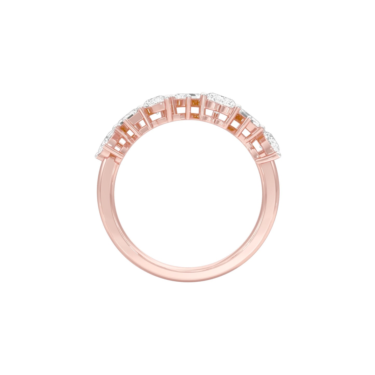 Radiant Mosaic Mixed Diamond Ring 18 KT / Rose Gold / 18