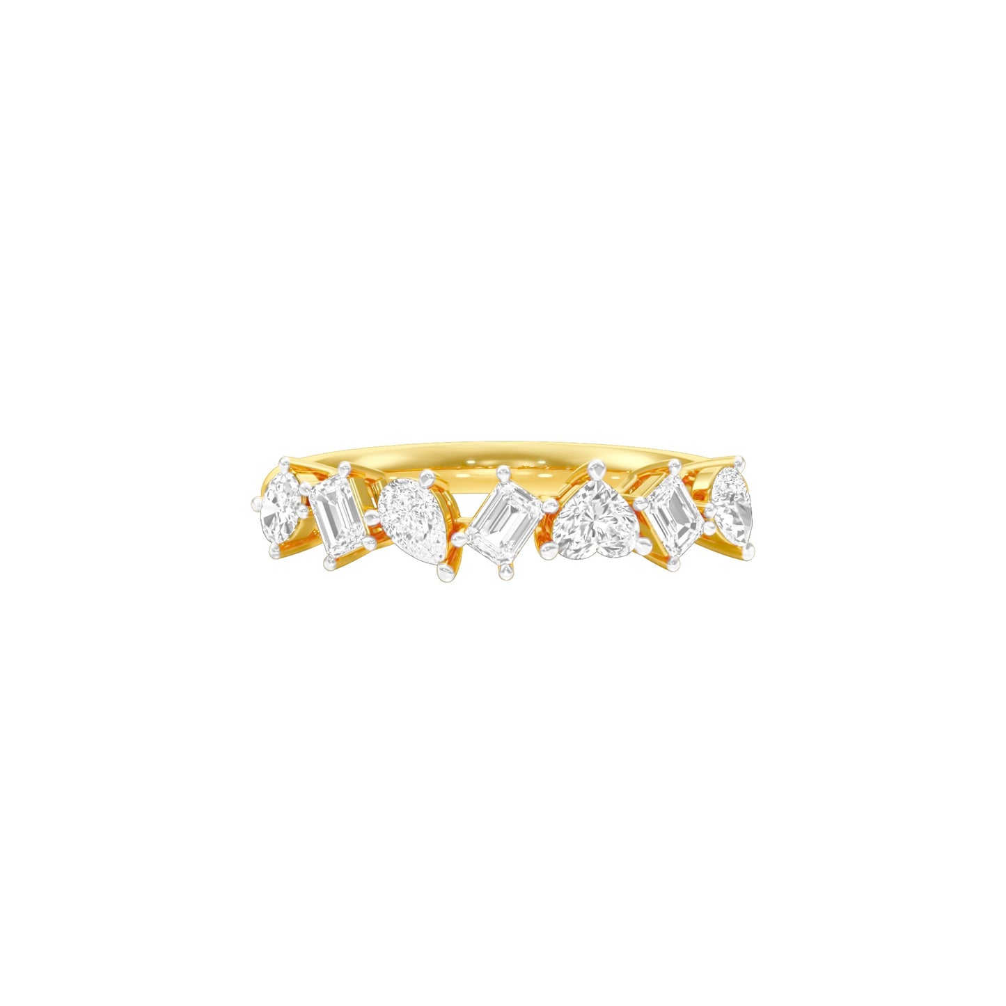 Radiant Mosaic Mixed Diamond Ring 18 KT / Yellow Gold / 18