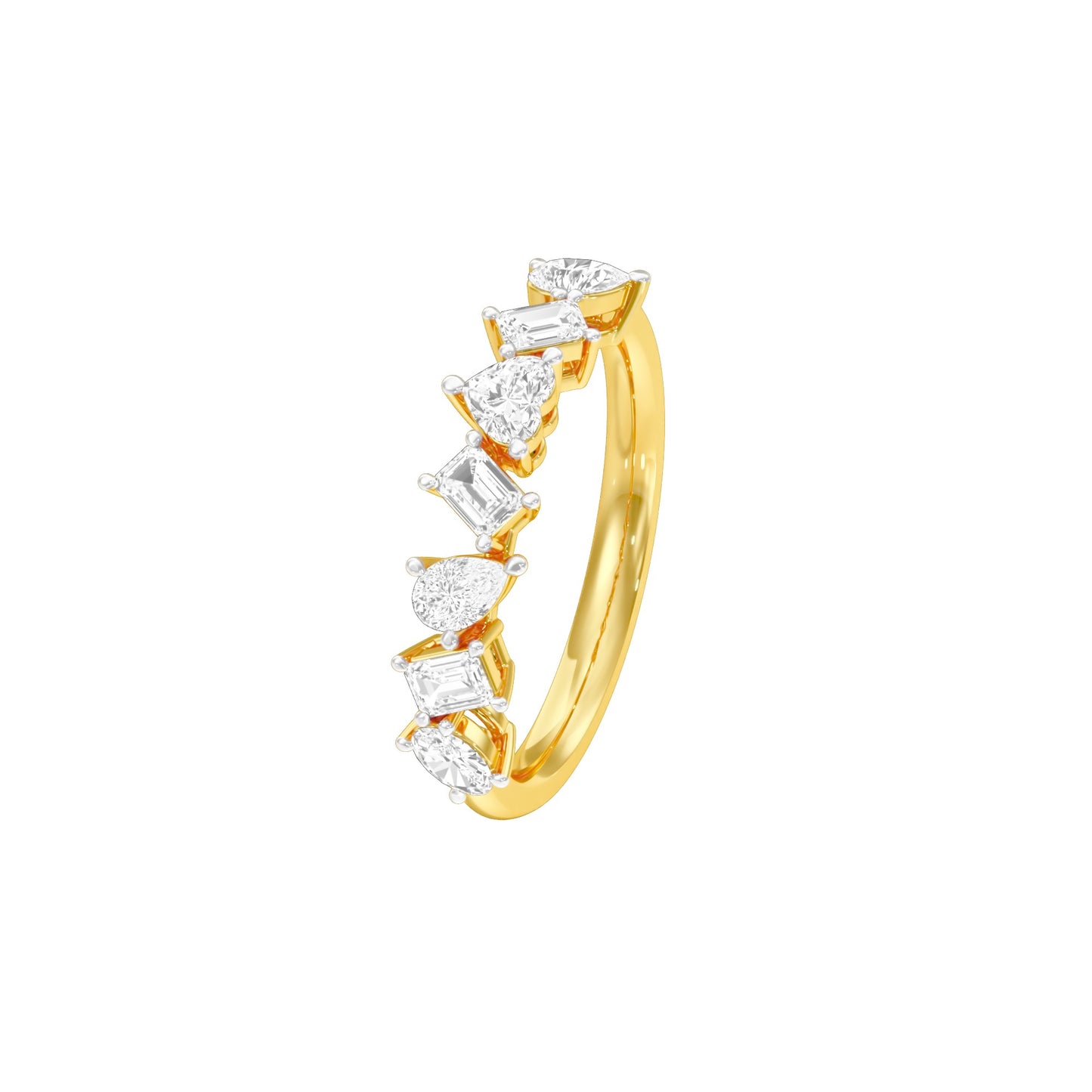 Radiant Mosaic Mixed Diamond Ring 18 KT / Yellow Gold / 18