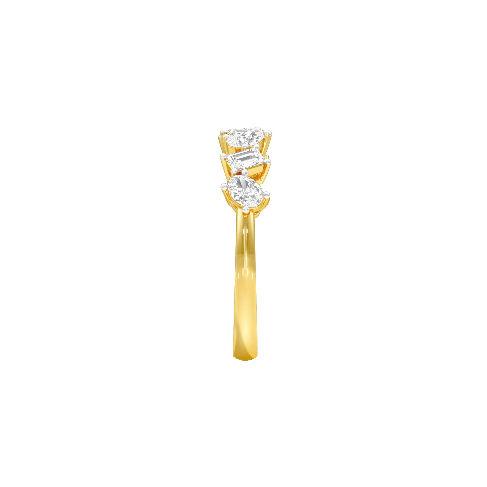 Radiant Mosaic Mixed Diamond Ring 18 KT / Yellow Gold / 18