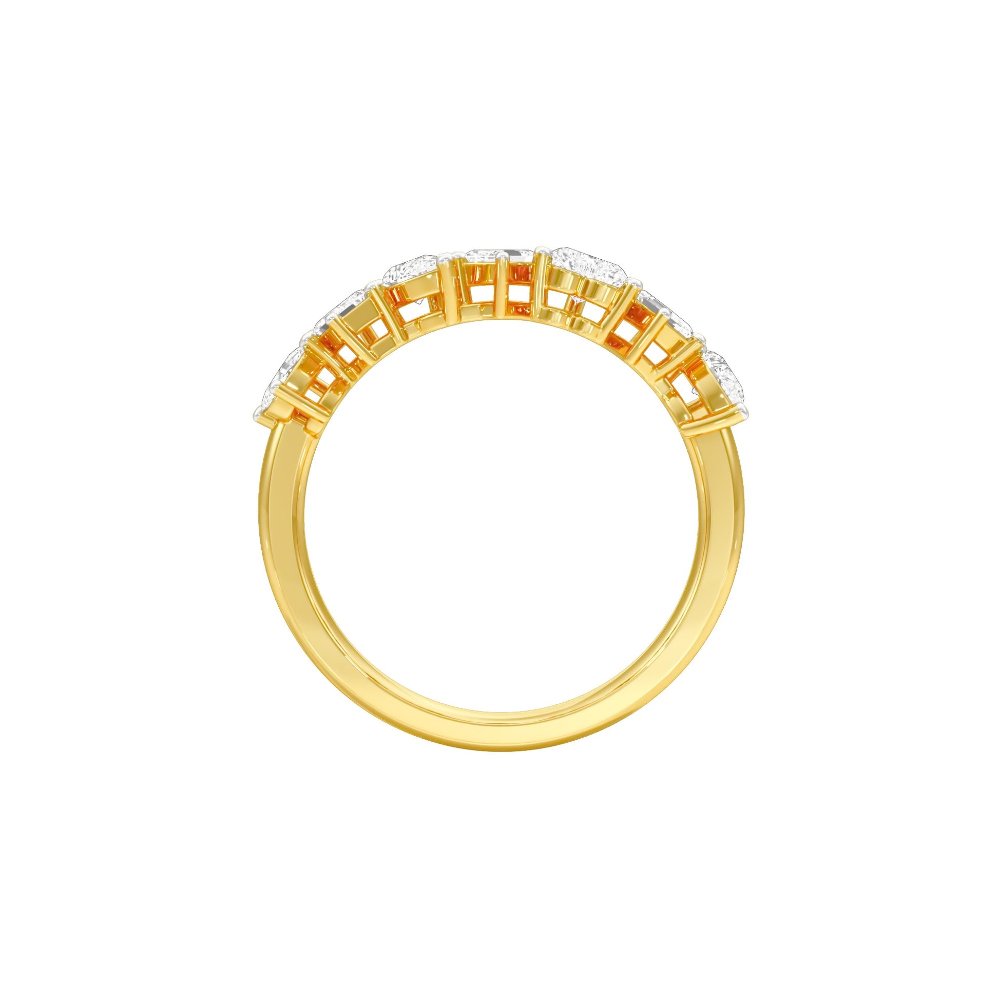 Radiant Mosaic Mixed Diamond Ring 18 KT / Yellow Gold / 18