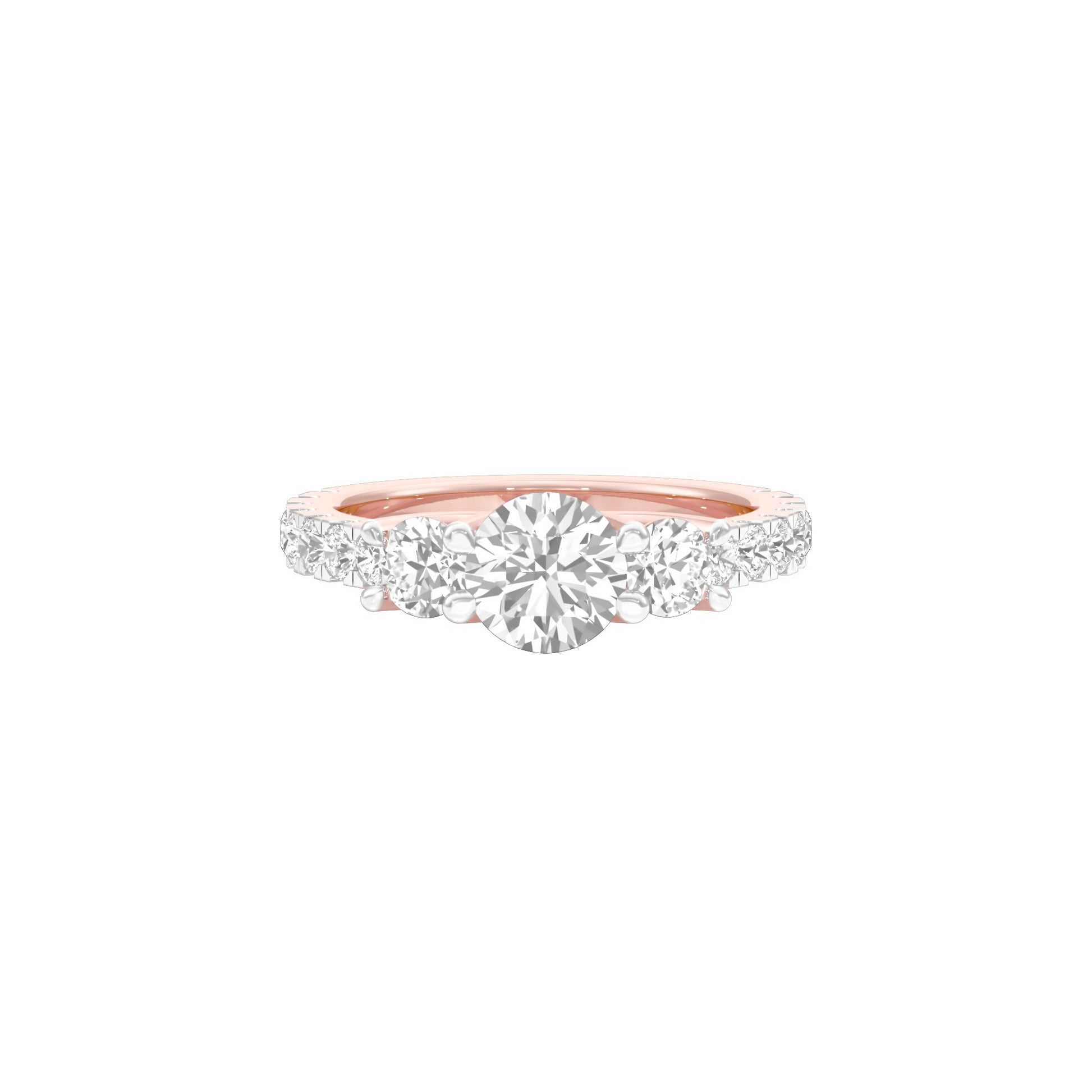 Expansive Love Diamond Engagement Ring 18 KT / Rose Gold / 18