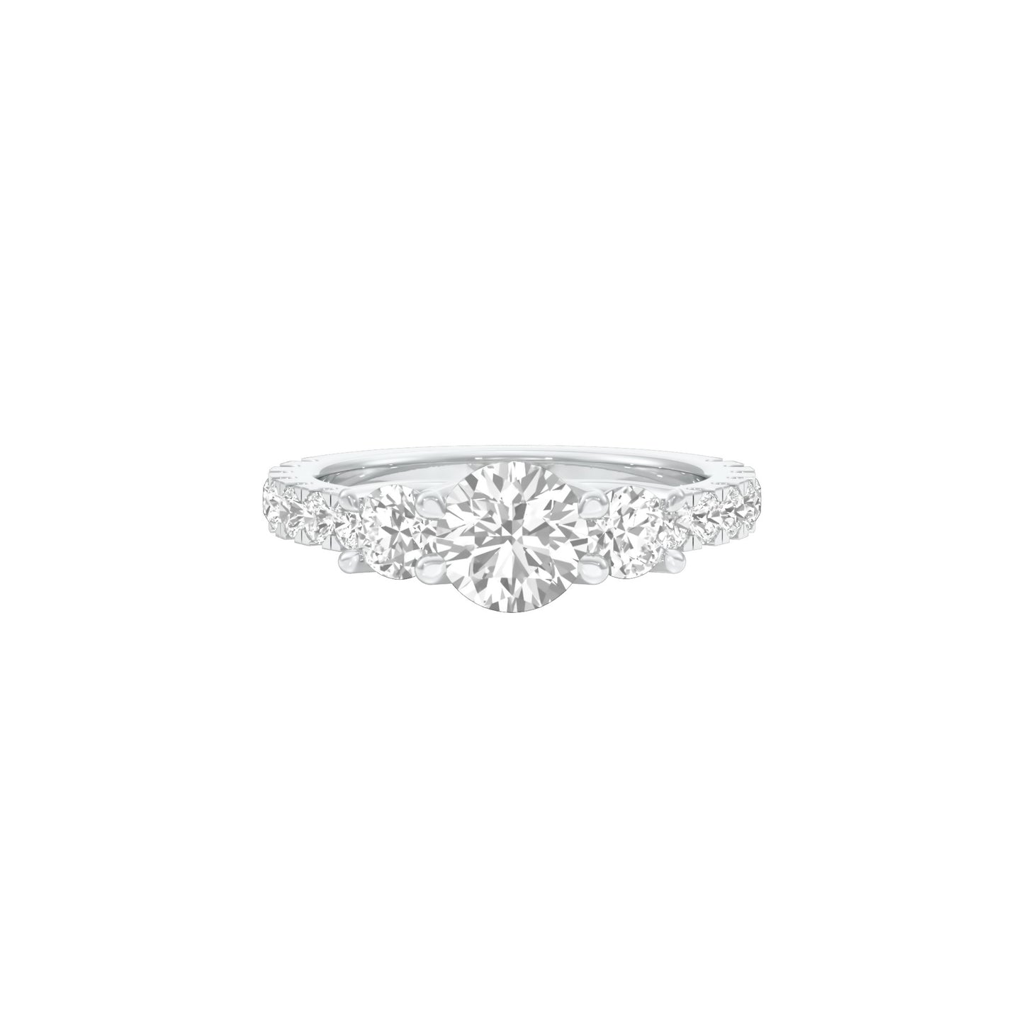 Expansive Love Diamond Engagement Ring 18 KT / White Gold / 18