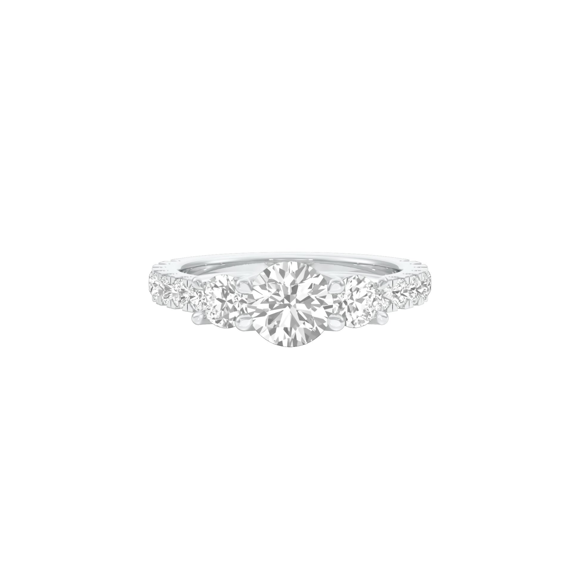 Expansive Love Diamond Engagement Ring 18 KT / White Gold / 18