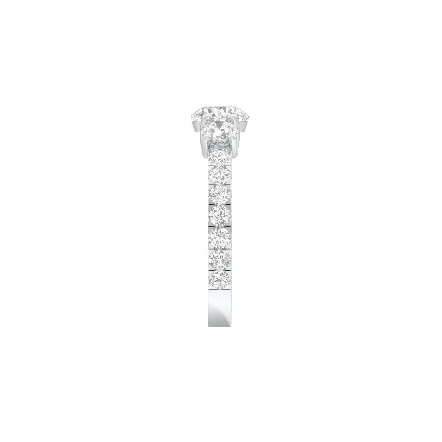 Expansive Love Diamond Engagement Ring 18 KT / White Gold / 18