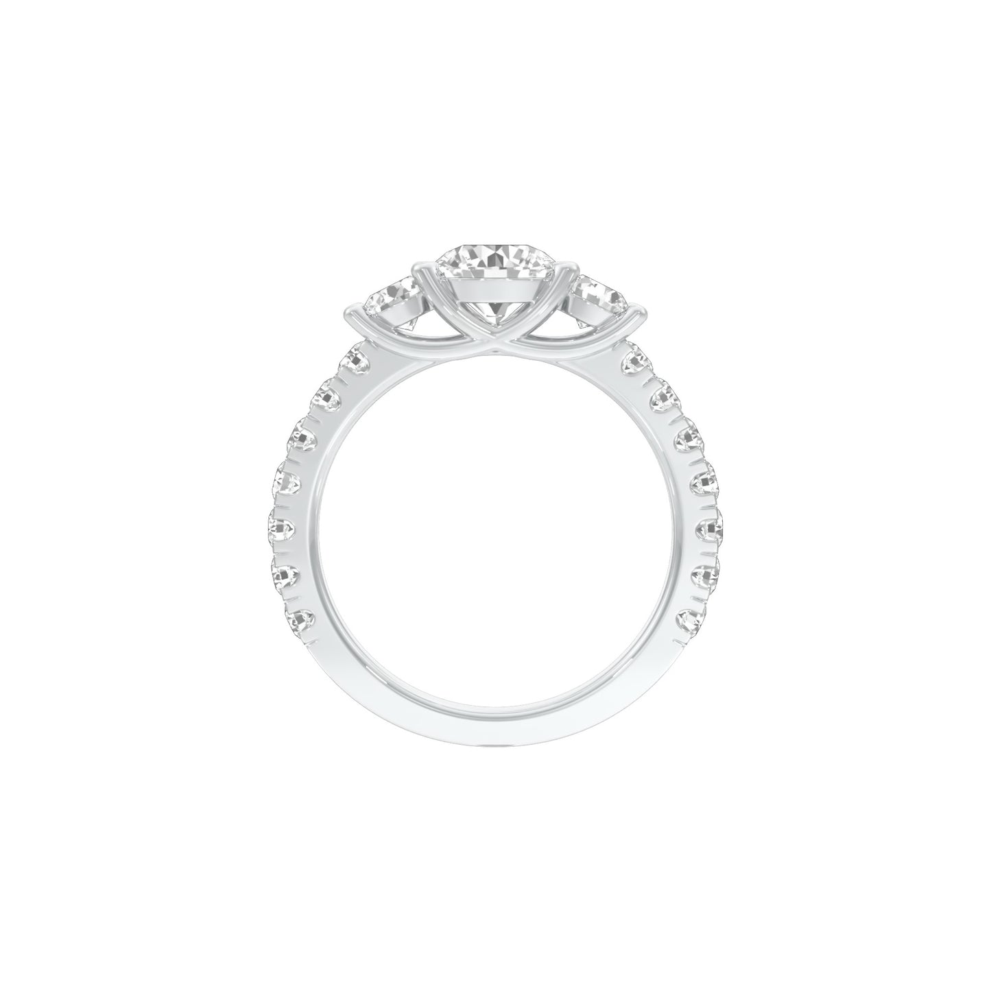 Expansive Love Diamond Engagement Ring 18 KT / White Gold / 18