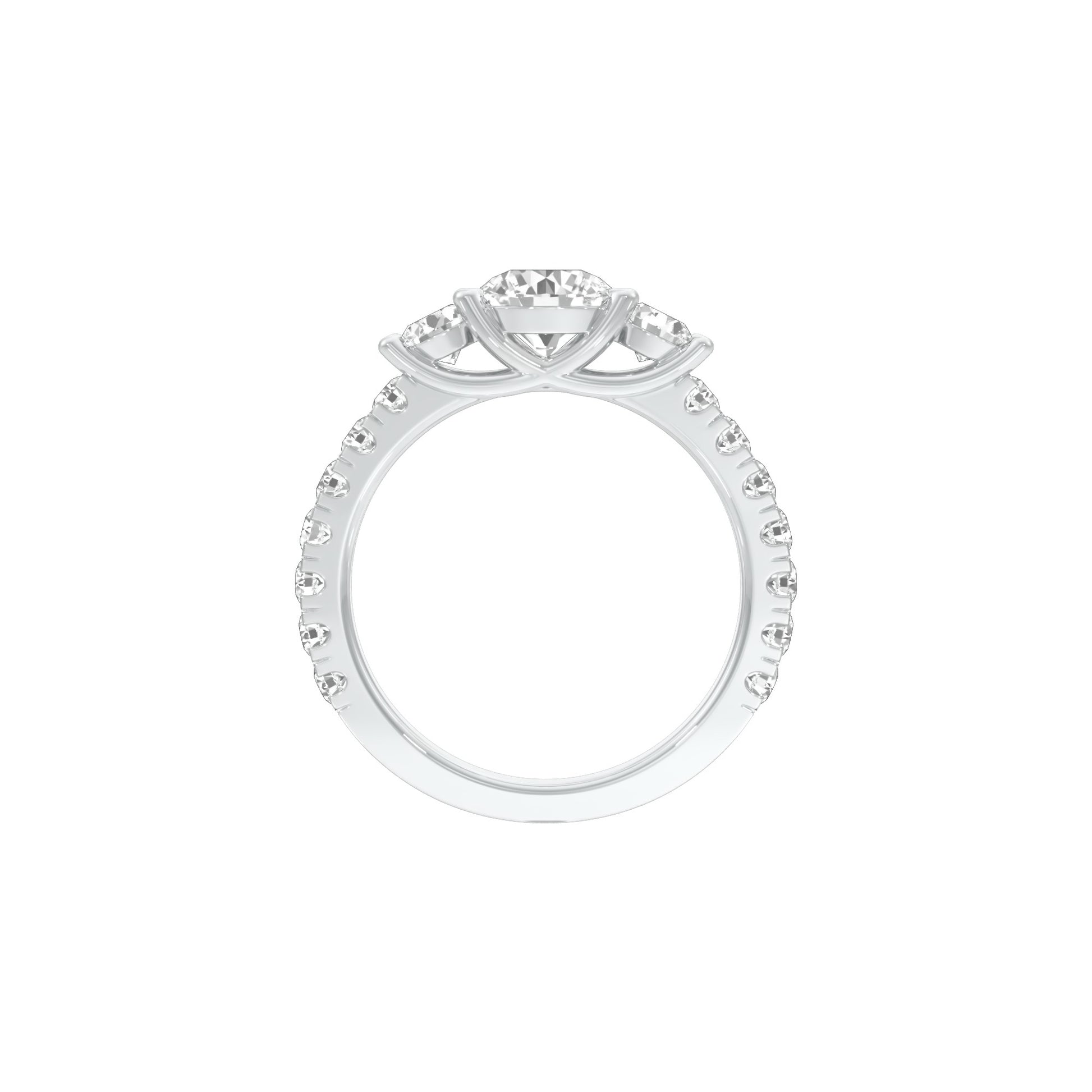 Expansive Love Diamond Engagement Ring 18 KT / White Gold / 18