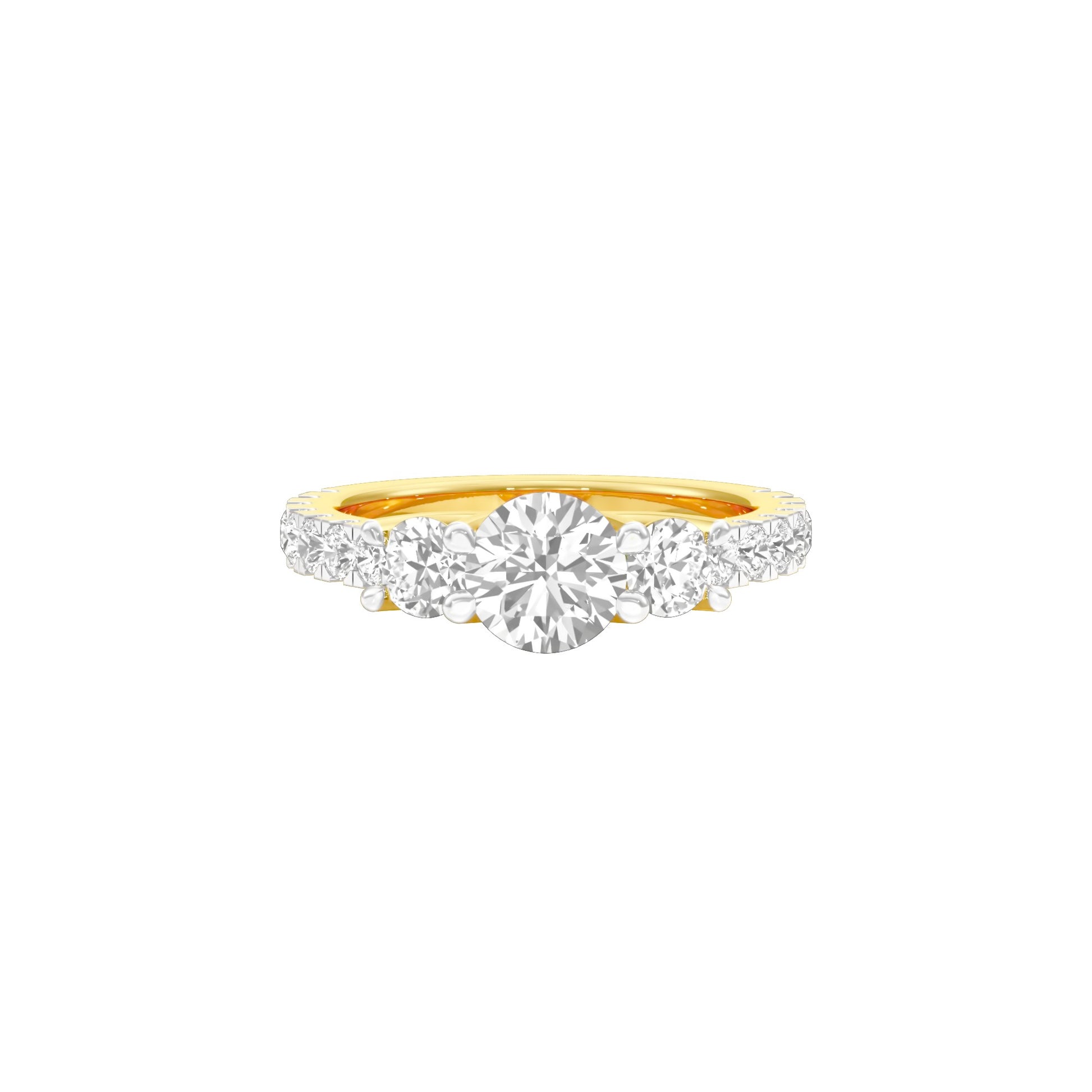 Expansive Love Diamond Engagement Ring 18 KT / Yellow Gold / 18