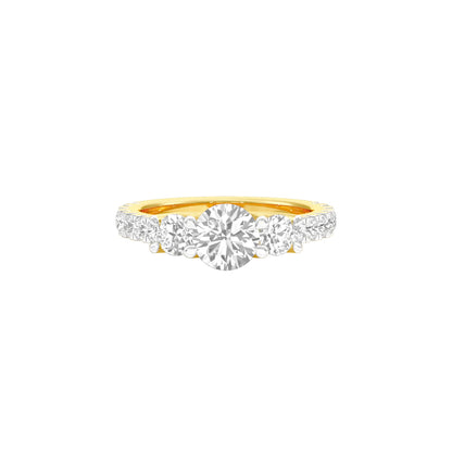 Expansive Love Diamond Engagement Ring 18 KT / Yellow Gold / 18