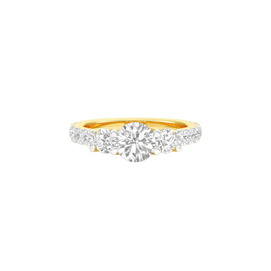 Expansive Love Diamond Engagement Ring 18 KT / Yellow Gold / 18