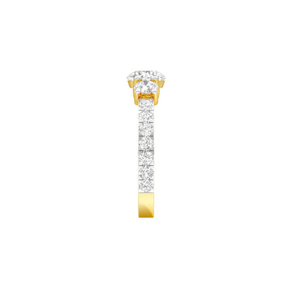 Expansive Love Diamond Engagement Ring 18 KT / Yellow Gold / 18