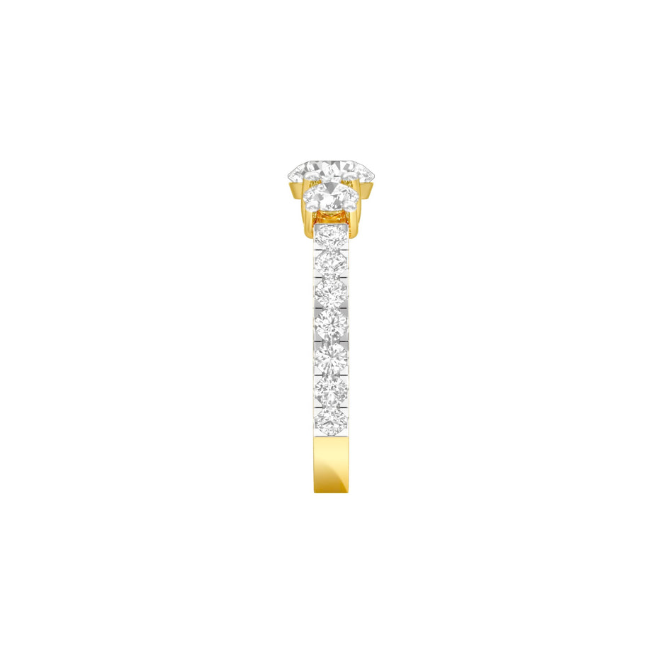 Expansive Love Diamond Engagement Ring 18 KT / Yellow Gold / 18