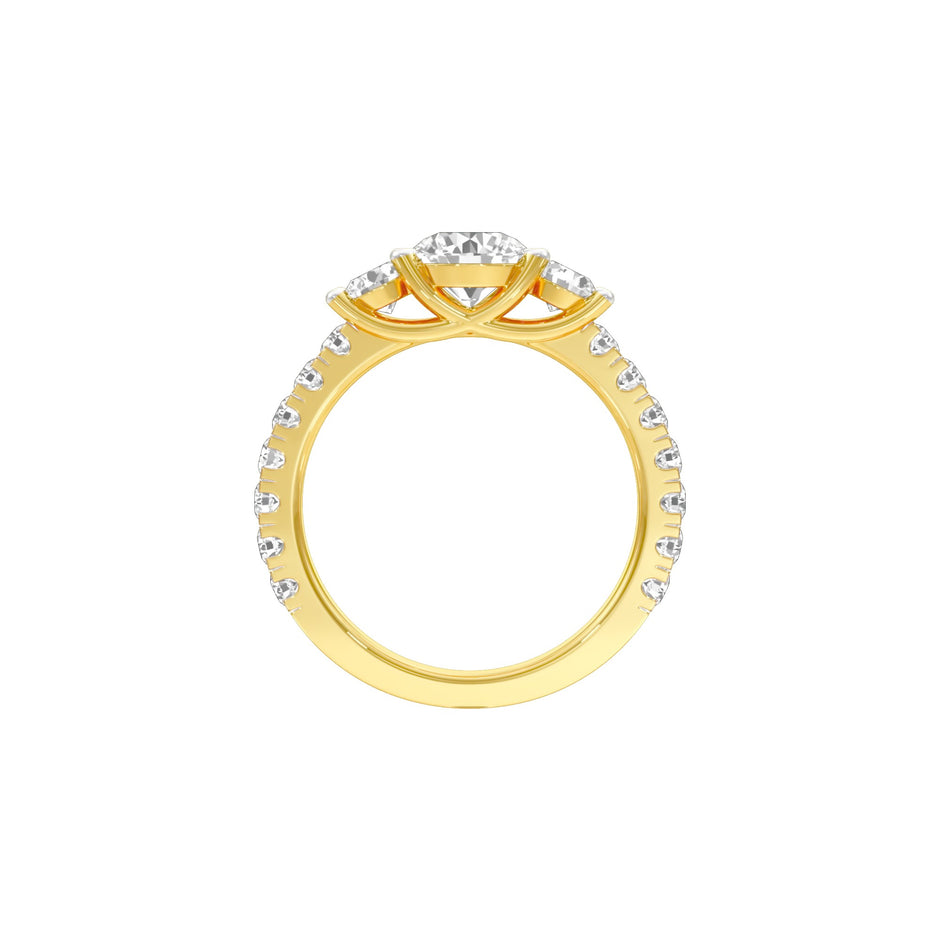 Expansive Love Diamond Engagement Ring 18 KT / Yellow Gold / 18