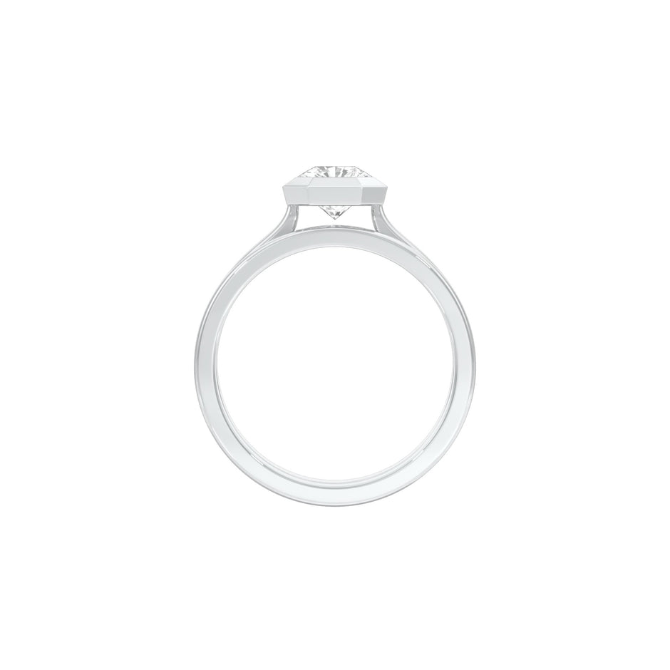 Asscher Solitaire Diamond Ring 18 KT / White Gold / 18