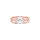Oval Solitaire Pave Diamond Engagement Ring 18 KT / Rose Gold / 18
