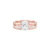 Oval Solitaire Pave Diamond Engagement Ring 18 KT / Rose Gold / 18