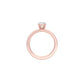 Oval Solitaire Pave Diamond Engagement Ring 18 KT / Rose Gold / 18