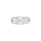 Oval Solitaire Pave Diamond Engagement Ring 18 KT / White Gold / 18