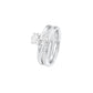 Oval Solitaire Pave Diamond Engagement Ring 18 KT / White Gold / 18