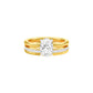 Oval Solitaire Pave Diamond Engagement Ring 18 KT / Yellow Gold / 18