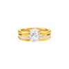 Oval Solitaire Pave Diamond Engagement Ring 18 KT / Yellow Gold / 18