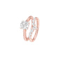 Solitare Chevron Diamond Engagement Ring 18 KT / Rose Gold / 18