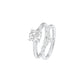 Solitare Chevron Diamond Engagement Ring 18 KT / White Gold / 18