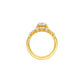 Solitare Chevron Diamond Engagement Ring 18 KT / Yellow Gold / 18