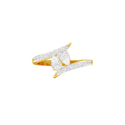 Twin Spark Pear Diamond Ring 18 KT / Yellow Gold / 18