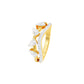 Angular Pear Wave Diamond Ring 18 KT / Yellow Gold / 18