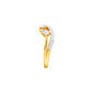 Angular Pear Wave Diamond Ring 18 KT / Yellow Gold / 18