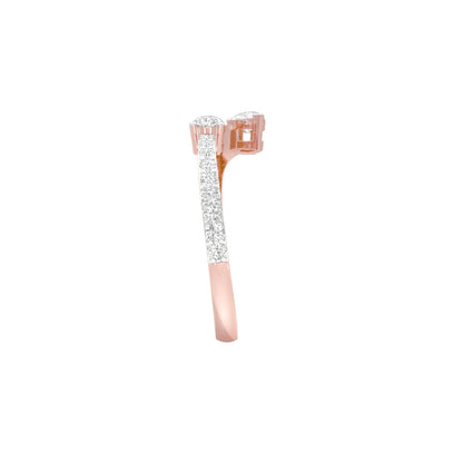 Riveting Dual Pear Diamond Ring 18 KT / Rose Gold / 18