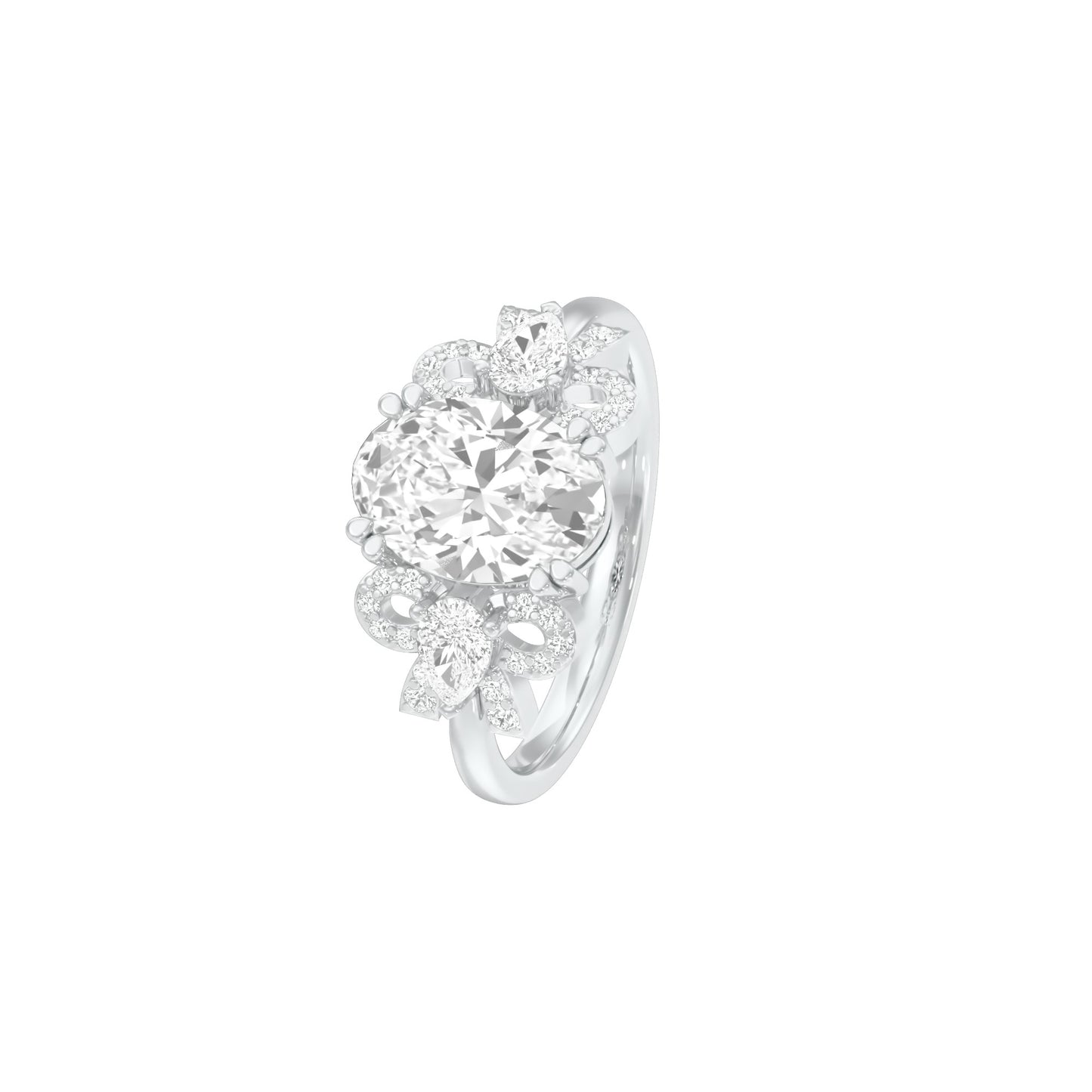 DLR001822 18 KT / White Gold / 22