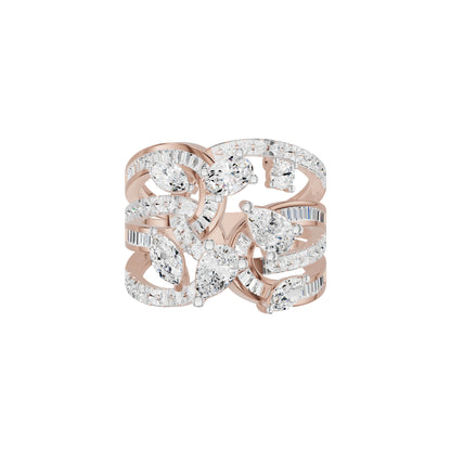 Pear Crest Diamond Cocktail Ring