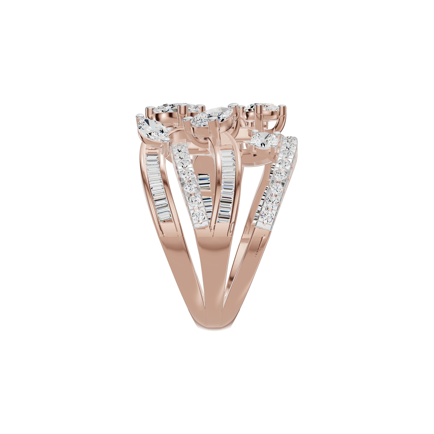 Pear Crest Diamond Cocktail Ring