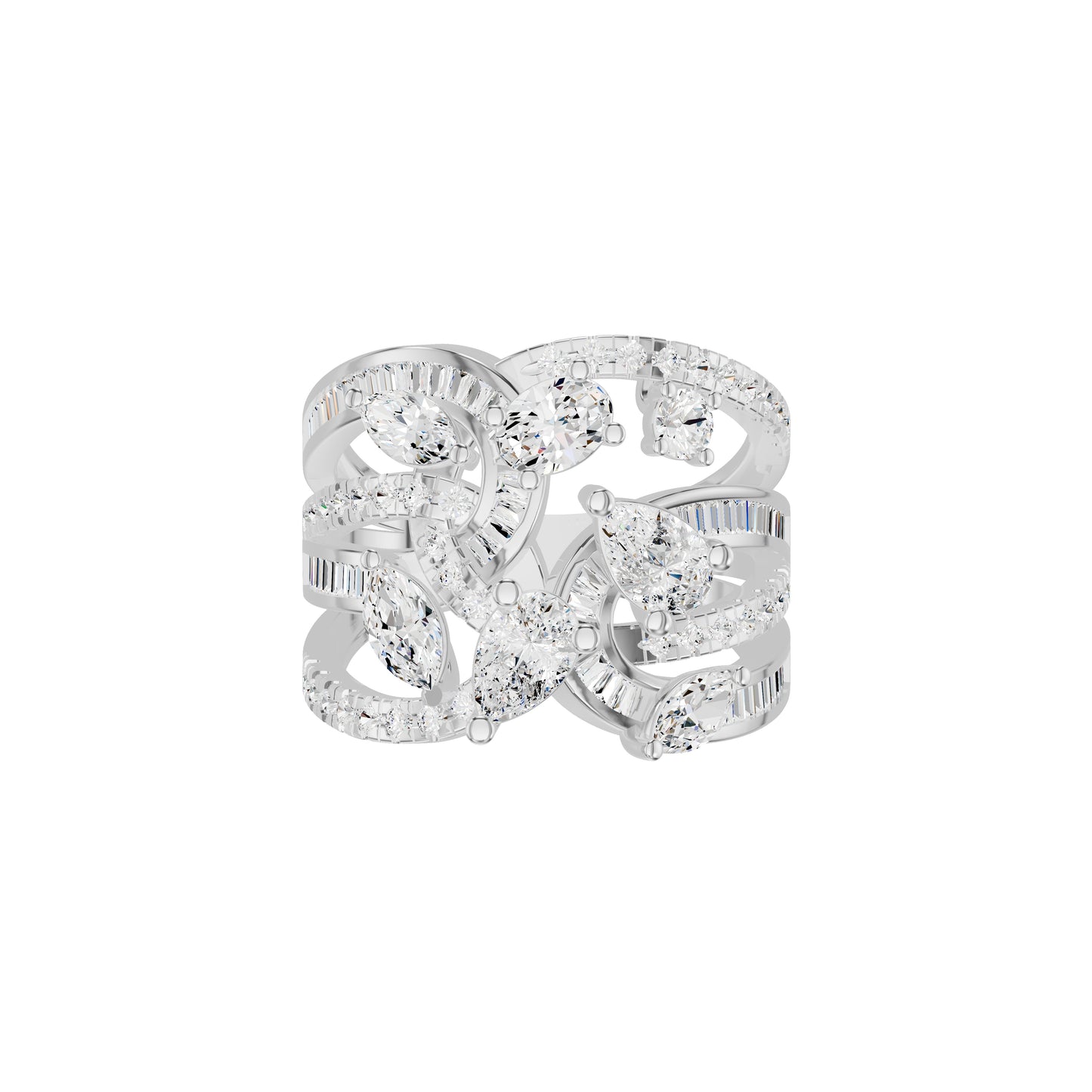 Pear Crest Diamond Cocktail Ring