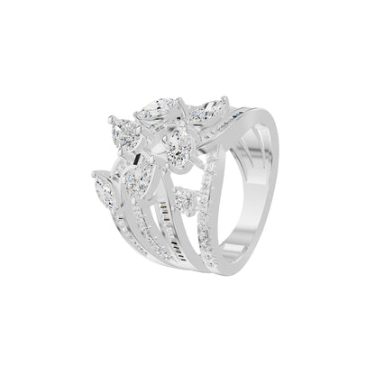 Pear Crest Diamond Cocktail Ring