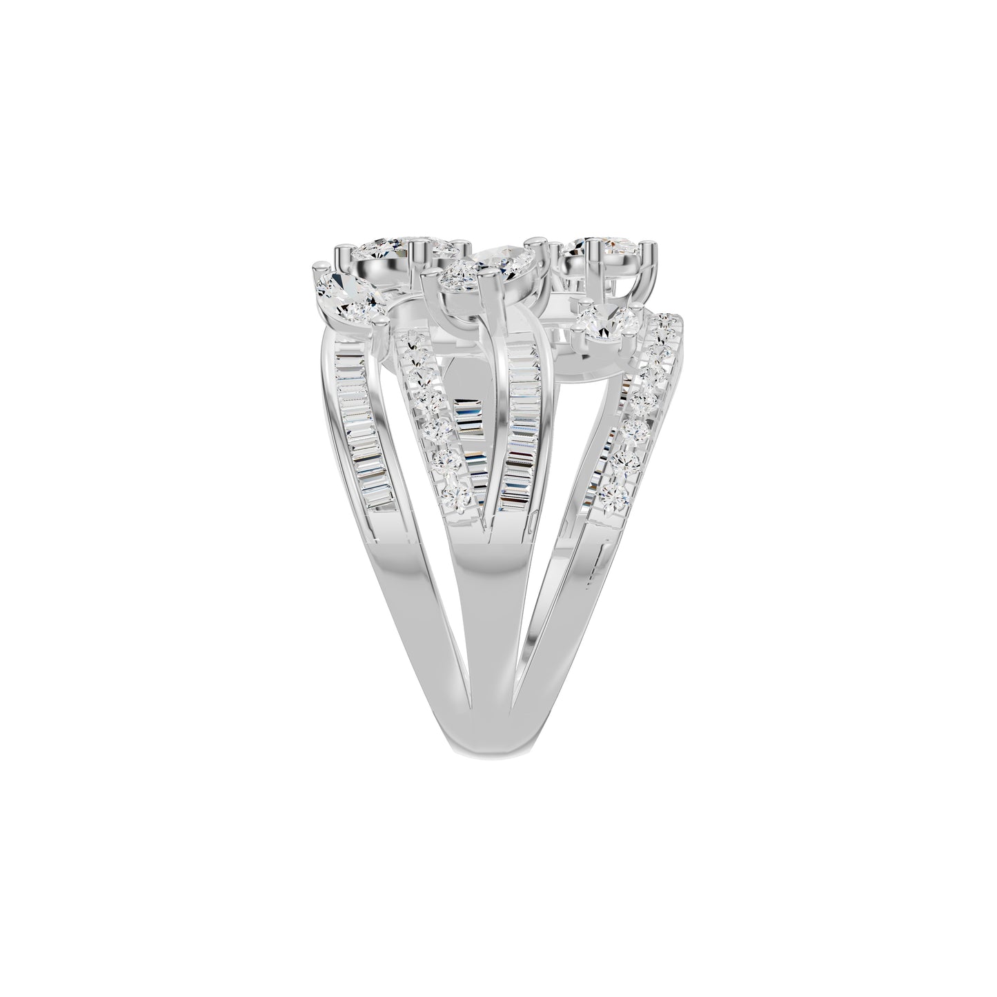 Pear Crest Diamond Cocktail Ring