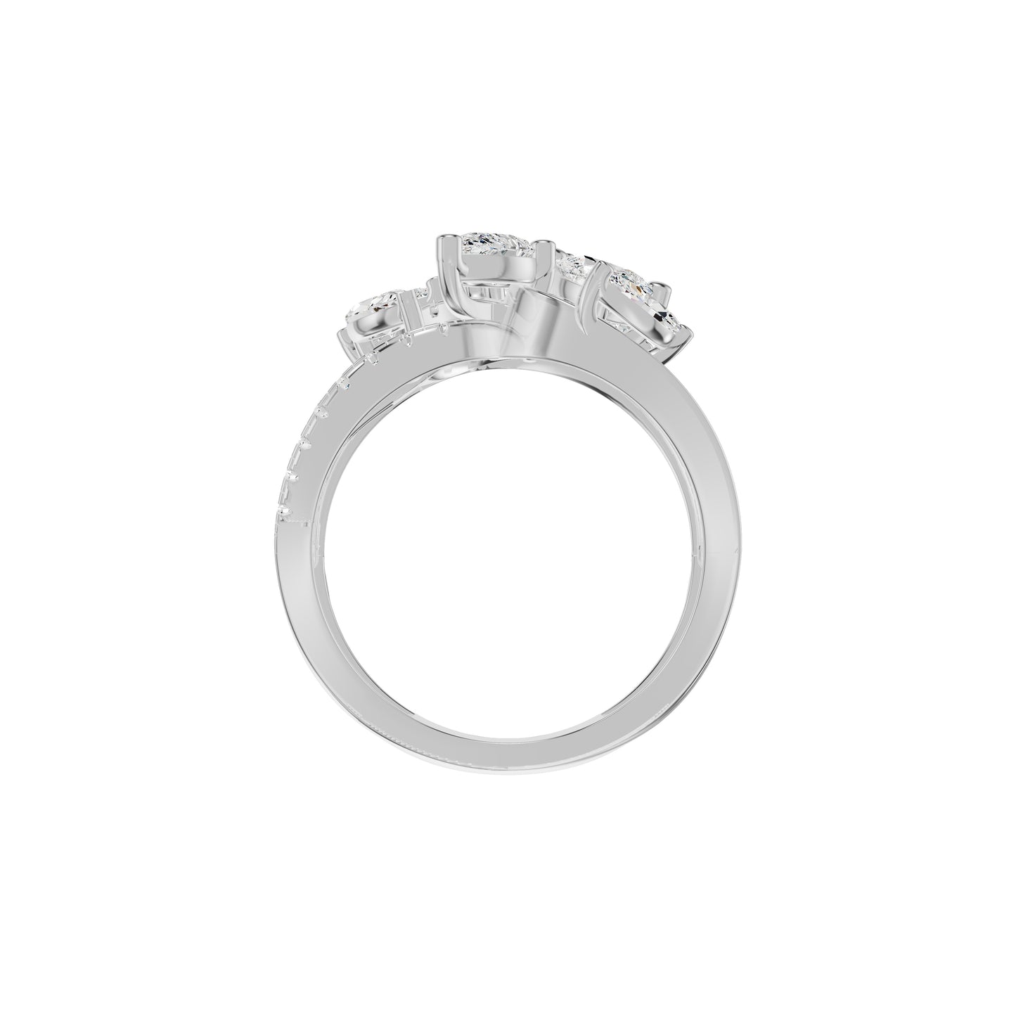 Pear Crest Diamond Cocktail Ring