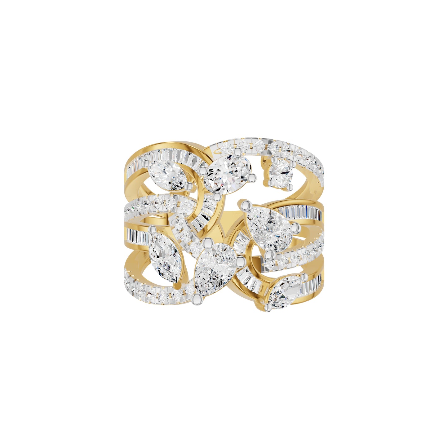 Pear Crest Diamond Cocktail Ring