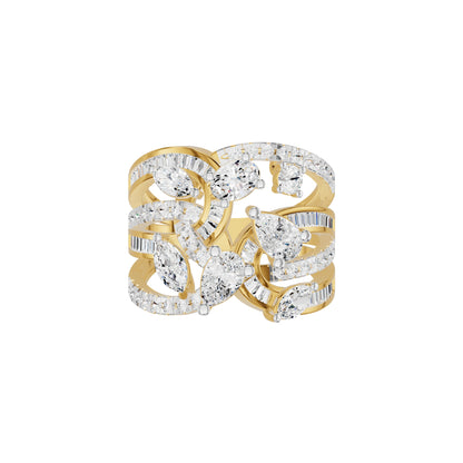 Pear Crest Diamond Cocktail Ring