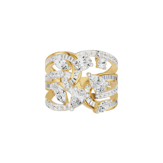 Pear Crest Diamond Cocktail Ring