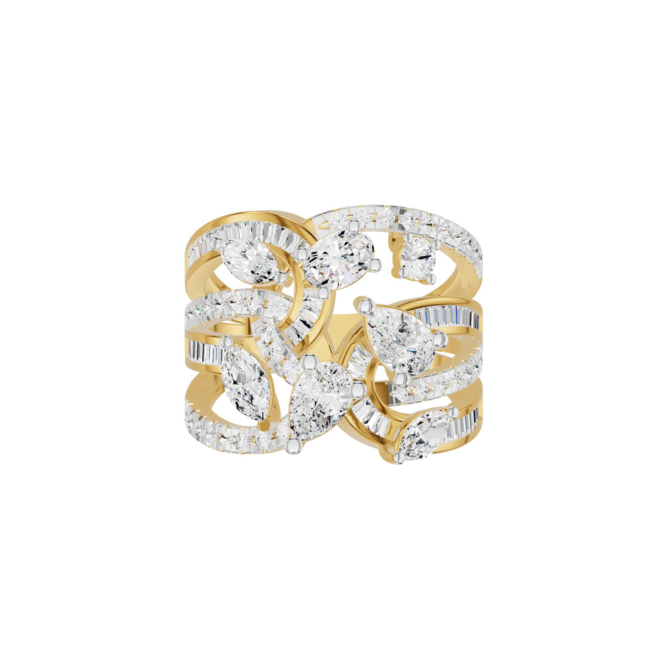 Pear Crest Diamond Cocktail Ring