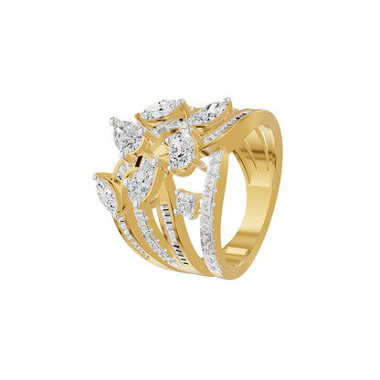 Pear Crest Diamond Cocktail Ring