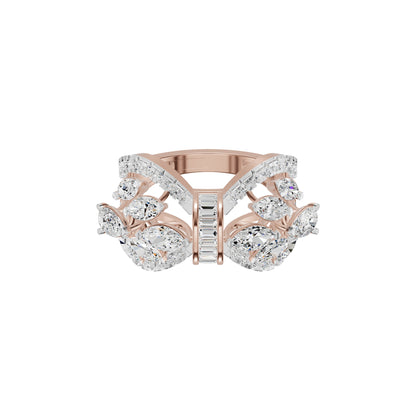 Multi Shape Diamond Cluster Cocktail Ring