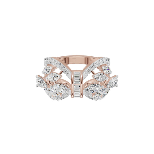 Multi Shape Diamond Cluster Cocktail Ring
