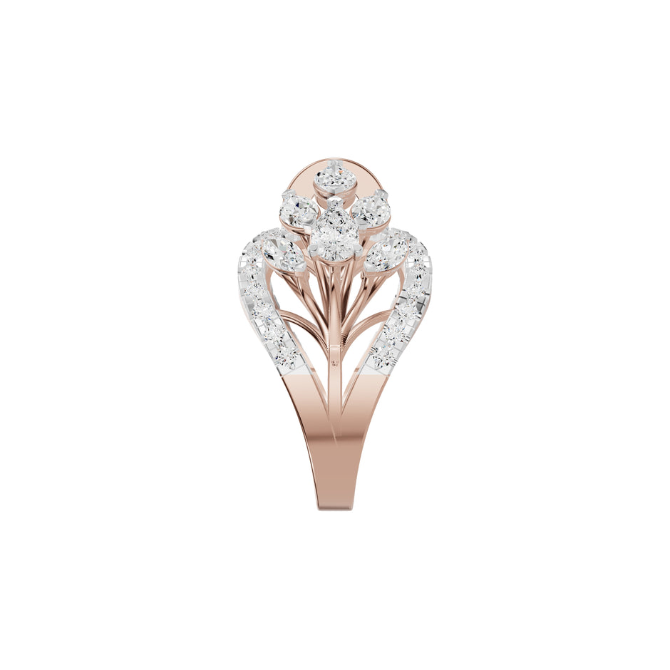 Multi Shape Diamond Cluster Cocktail Ring