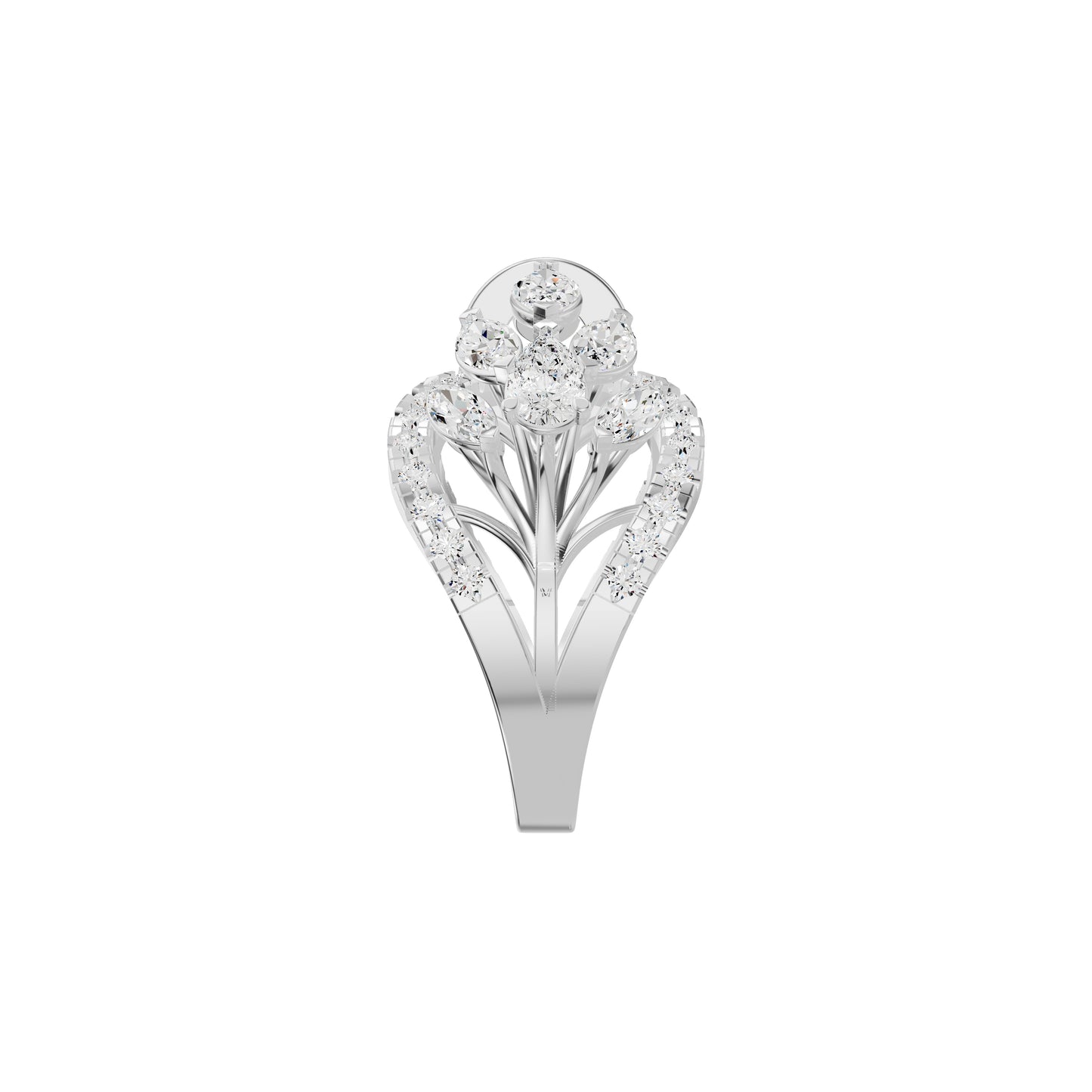 Multi Shape Diamond Cluster Cocktail Ring