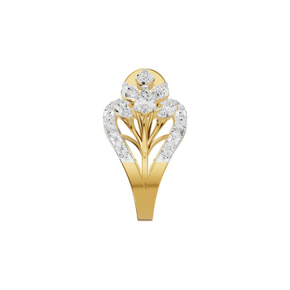 Multi Shape Diamond Cluster Cocktail Ring